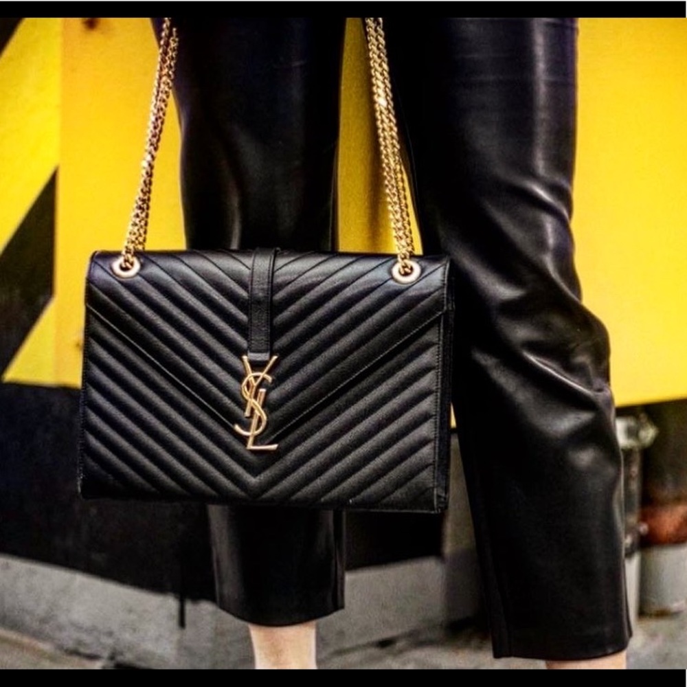 YSL CLASSIC LARGE MONOGRAM ENVELOPE BAG